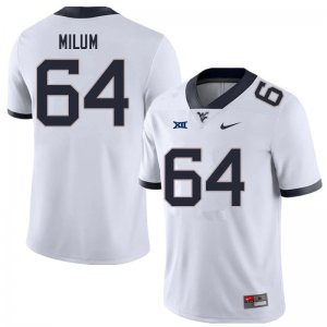 Men's West Virginia Mountaineers NCAA #64 Wyatt Milum White Authentic Nike Stitched College Football Jersey WT15H65ZO